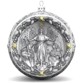 Набор подарочный с шарами и иконой "Иисус Христос" из серебра, 2 шара